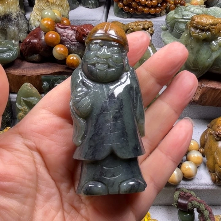 盲***拿岫岩河磨玉（透闪石质玉）未镶嵌把件