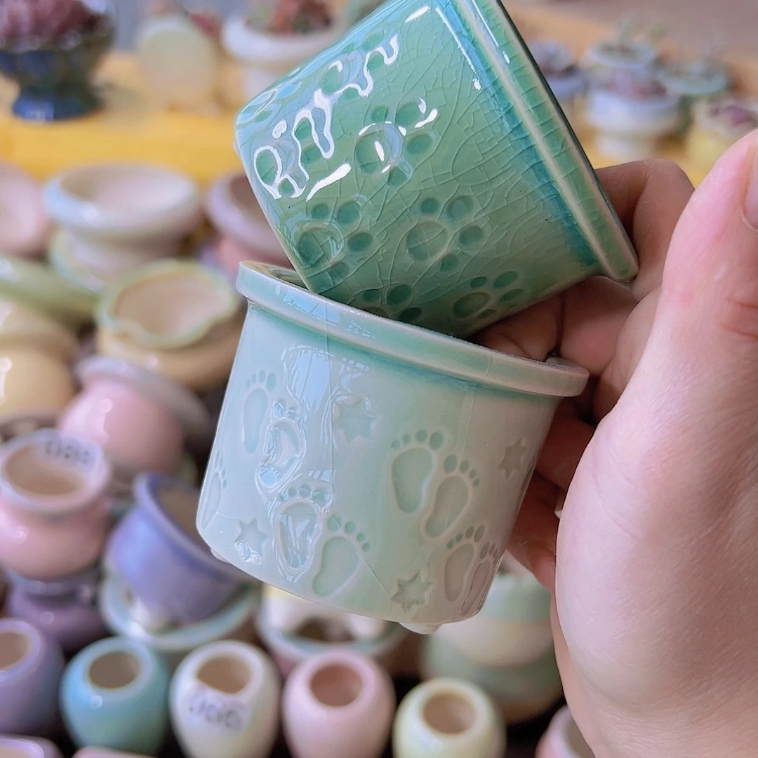 红陶陶瓷花盆当场满12包邮