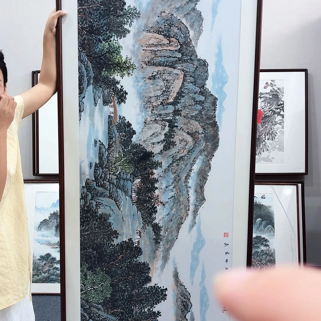 国画手绘作品210×80尺寸