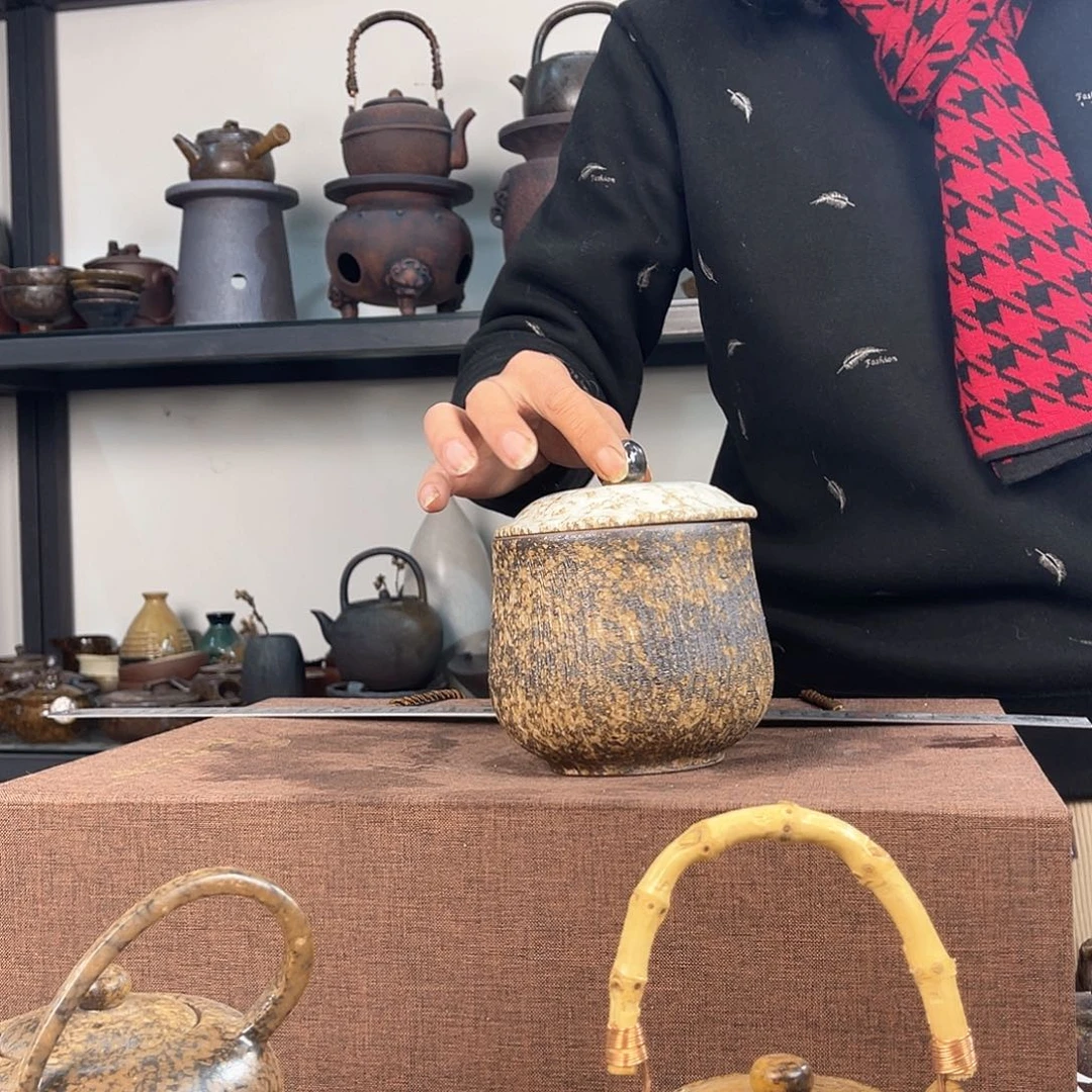 紫泥茶壶紫砂粗陶茶器