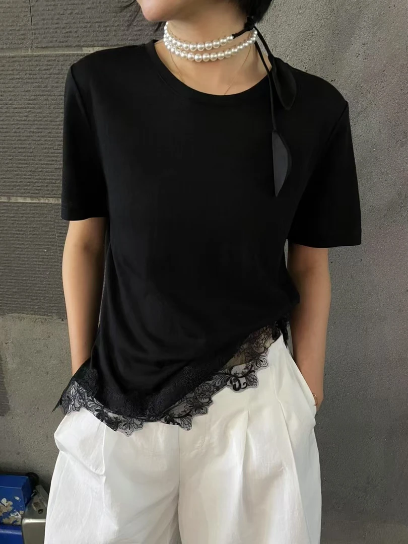 蕾丝边带珍珠项链T13687