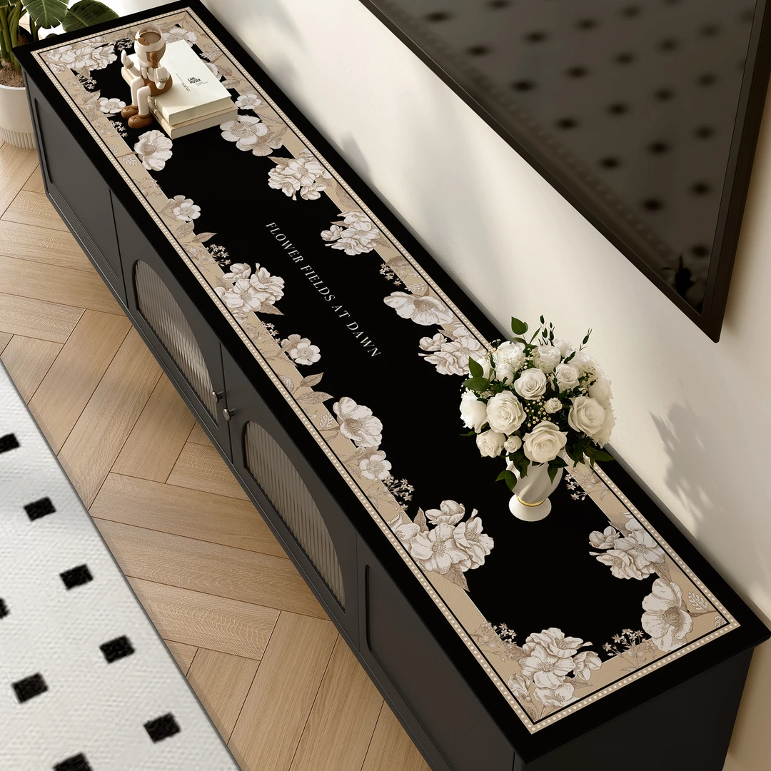 轻奢高级感电视柜桌布防水防油防烫皮革桌垫家用玄关鞋柜茶几桌布