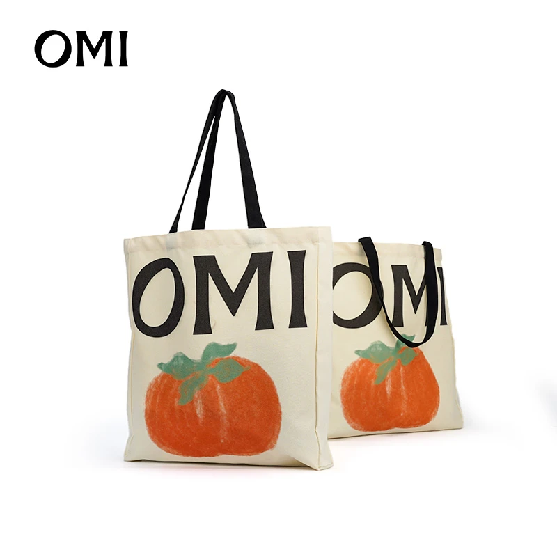 OMI/欧米购物袋通勤复古小众印花大众帆布袋文艺收纳简约环保布袋