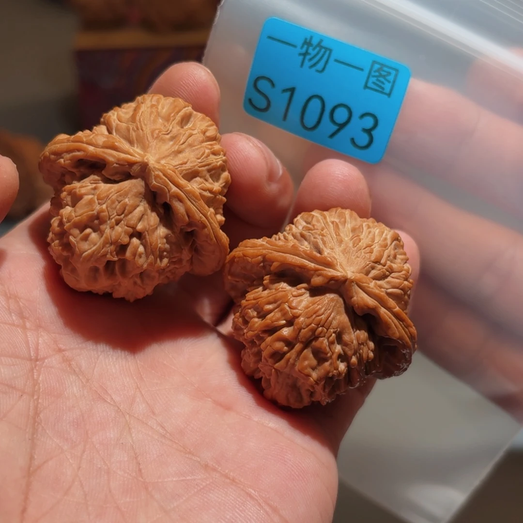 文玩核桃把件三角白