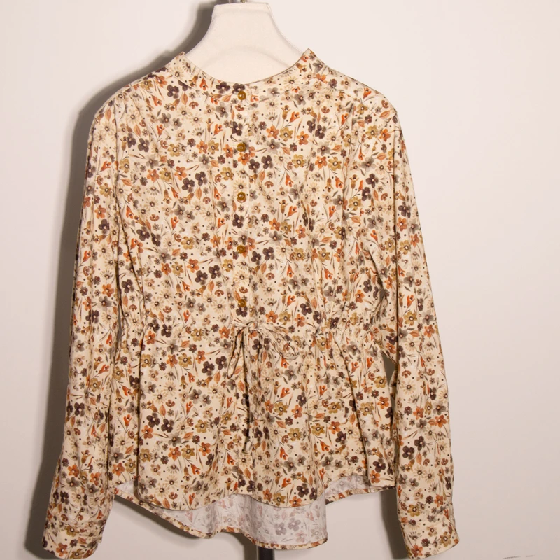 1.08团购结束《无名-玫瑰》田园风碎花长袖衬衫定制工费小鱼ST088