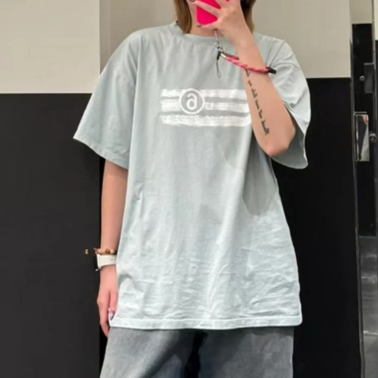 新款涂鸦手绘字母短袖