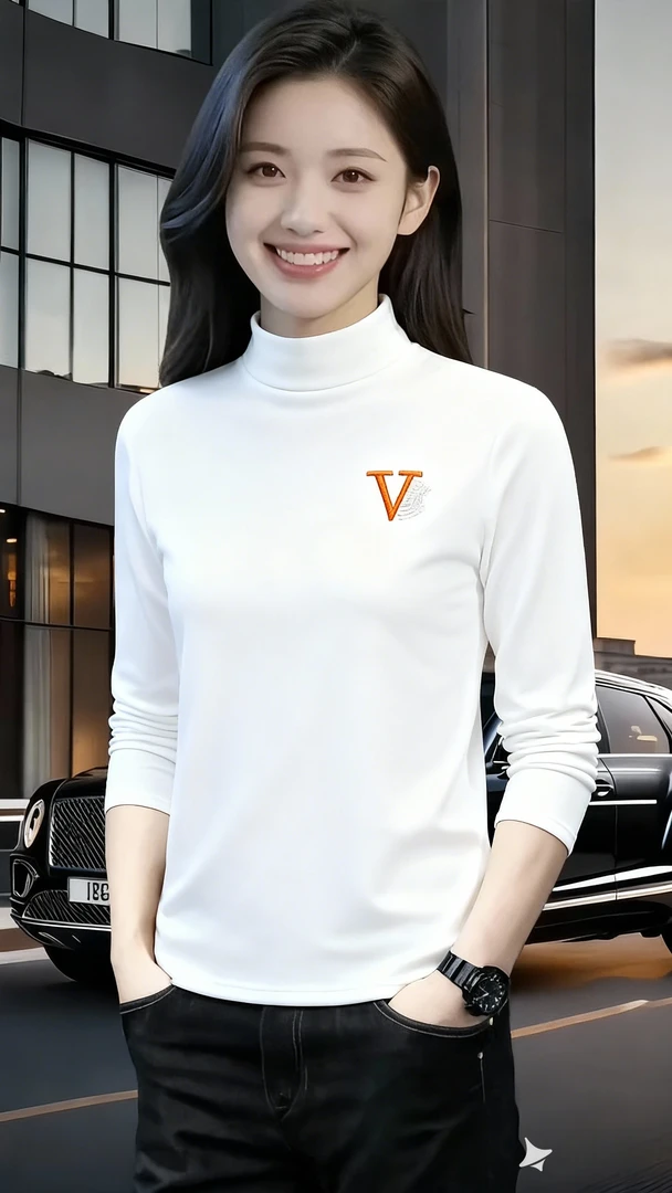 2025男款上新半高领长袖秋季冬季打底衫免烫上班T恤韩版纯色