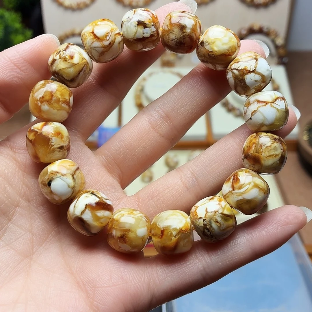 小***哥沁色老型手串单圈14微瑕