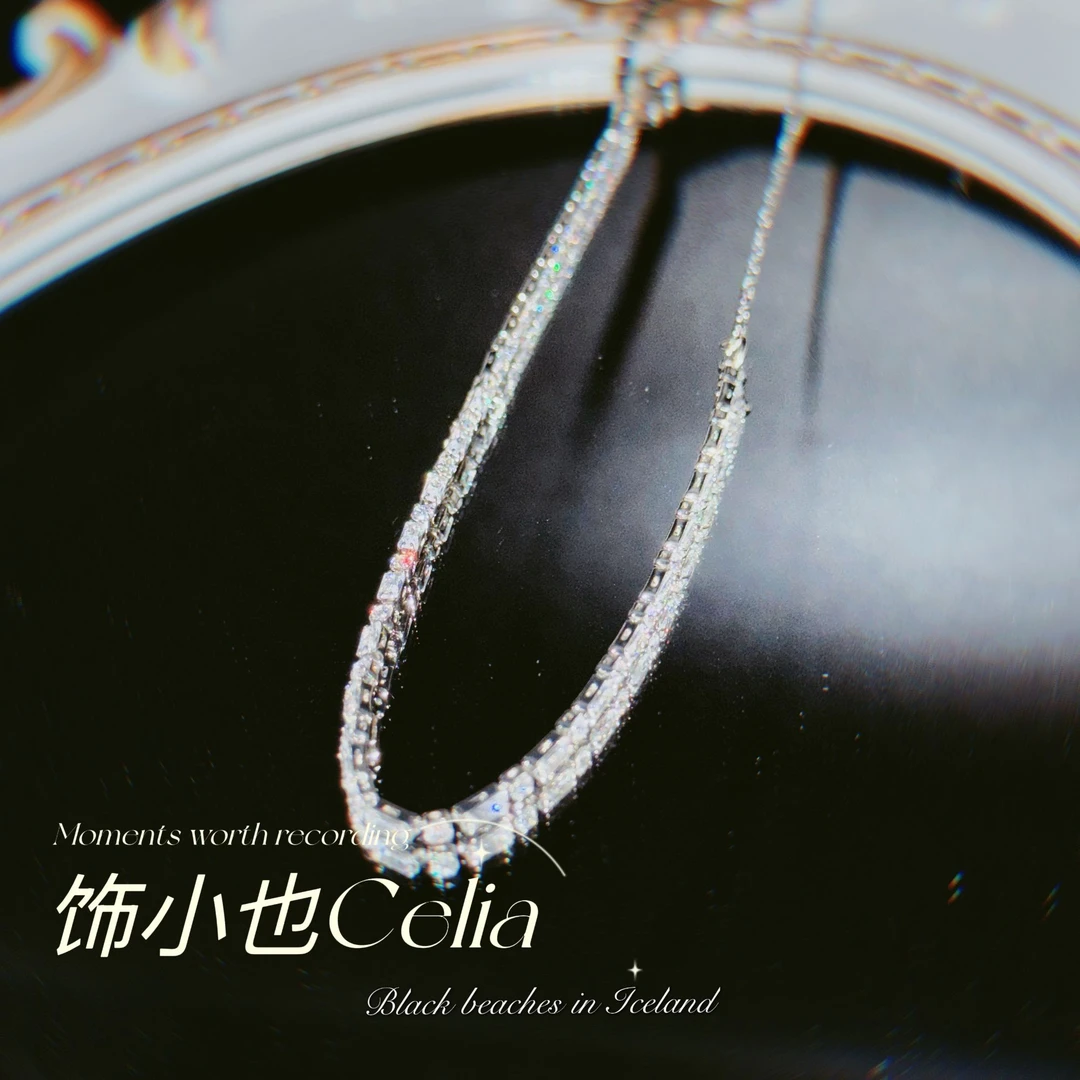 钛钢锆石项链 “锆星链”极简轻奢高级设计感锁骨链B00017