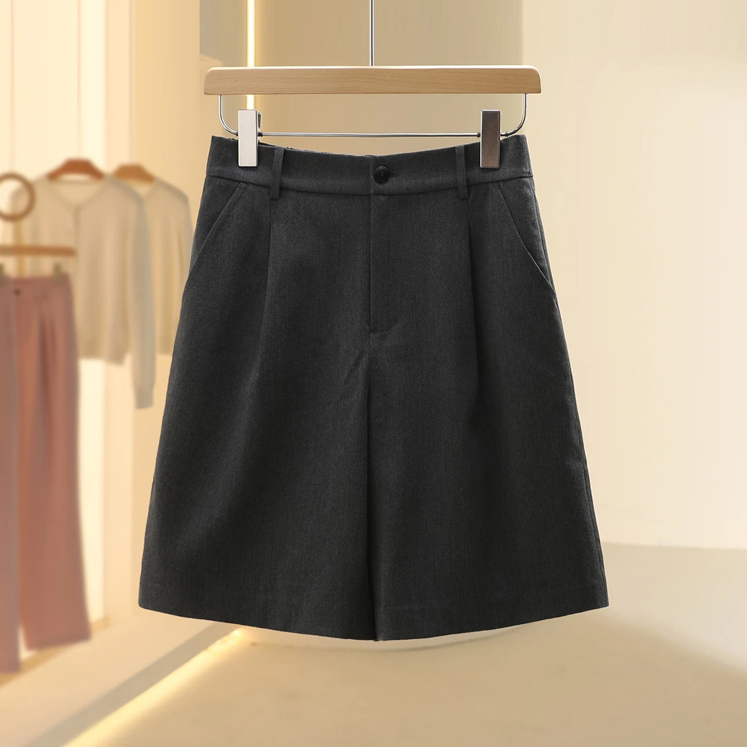 【艾w】高腰显瘦垂感洋气休闲短裤2025秋季新款七号铺撤柜女装