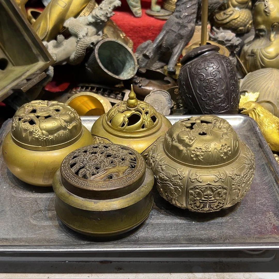 东***士黄铜摆件，文房摆件工艺品