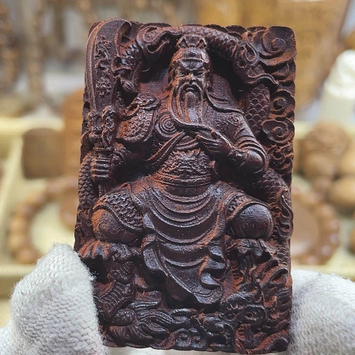 卢氏黑黄檀（大叶紫檀）手串/手链无事牌461武财神关爷