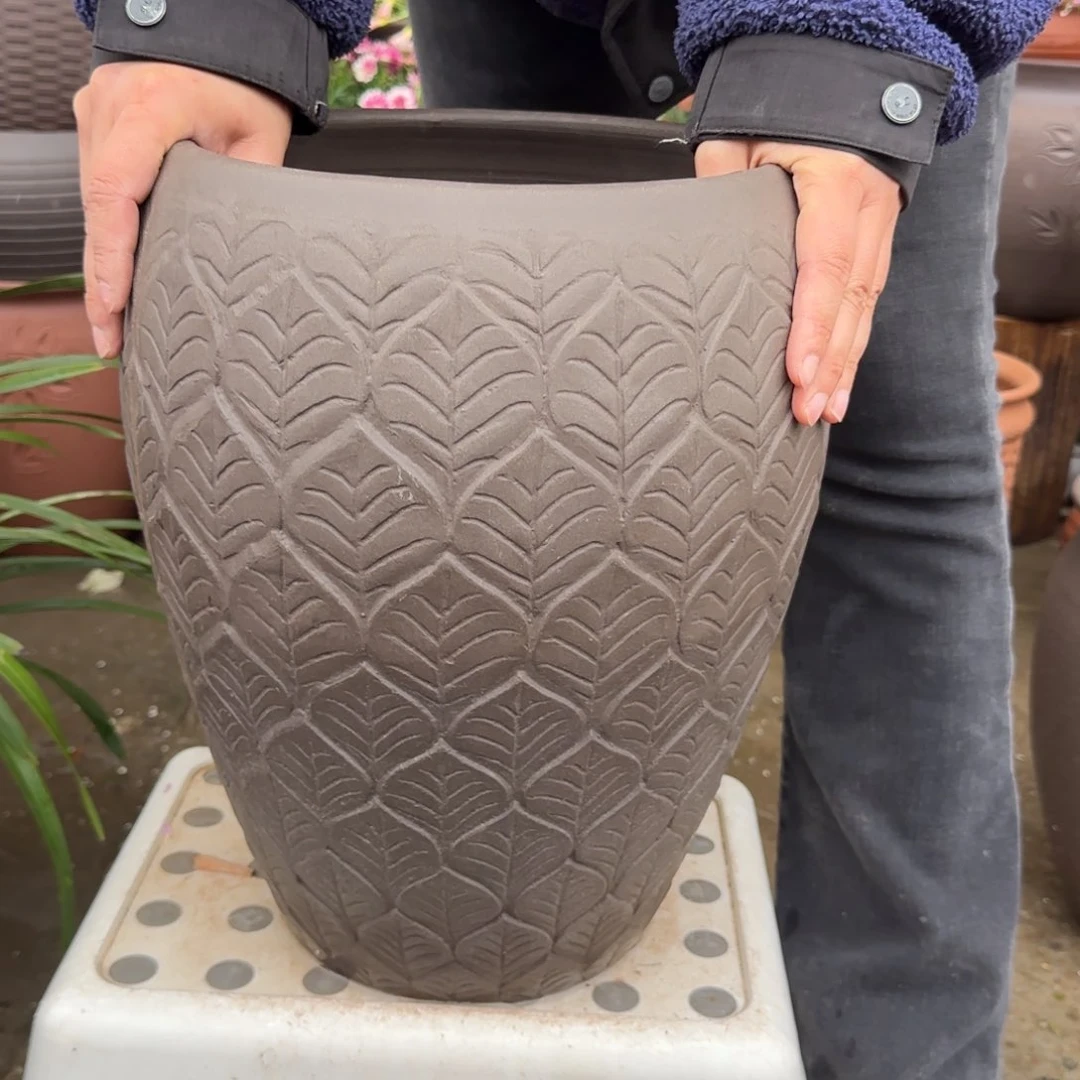 紫砂花盆口25高36宜兴紫砂粗糙