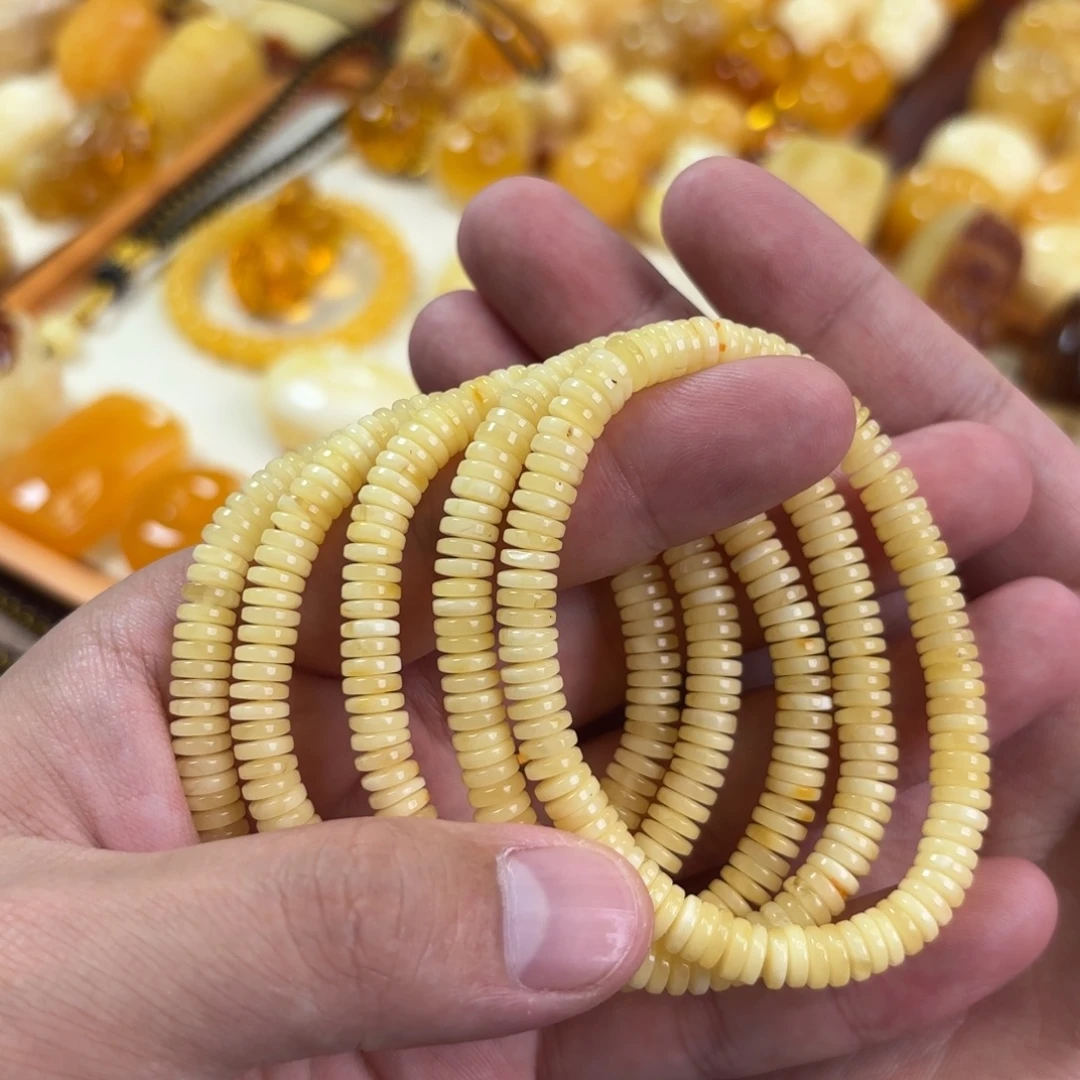 蜜蜡未镶嵌裸石手串多样性发一