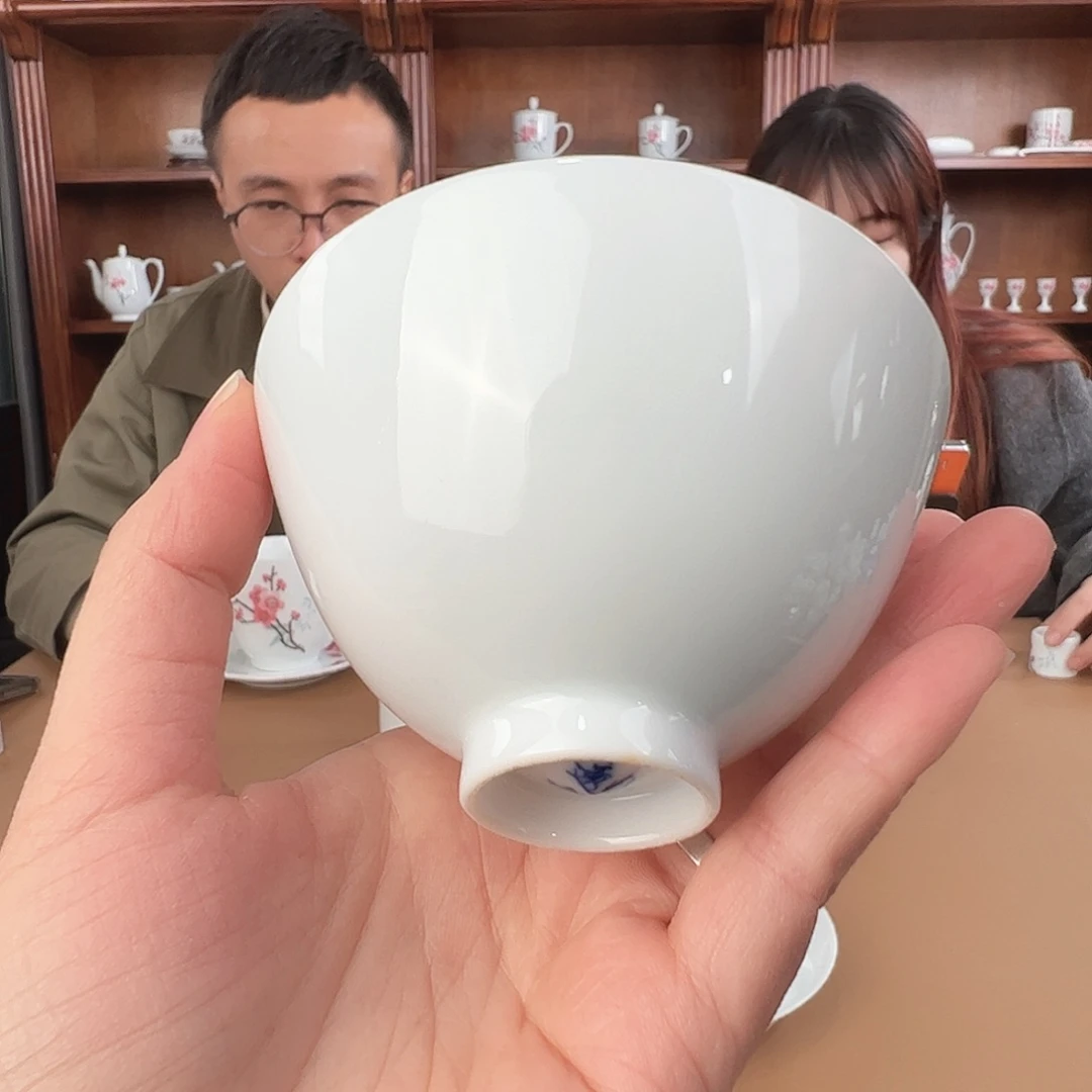 瓷柴窑 素胎鸡心杯
