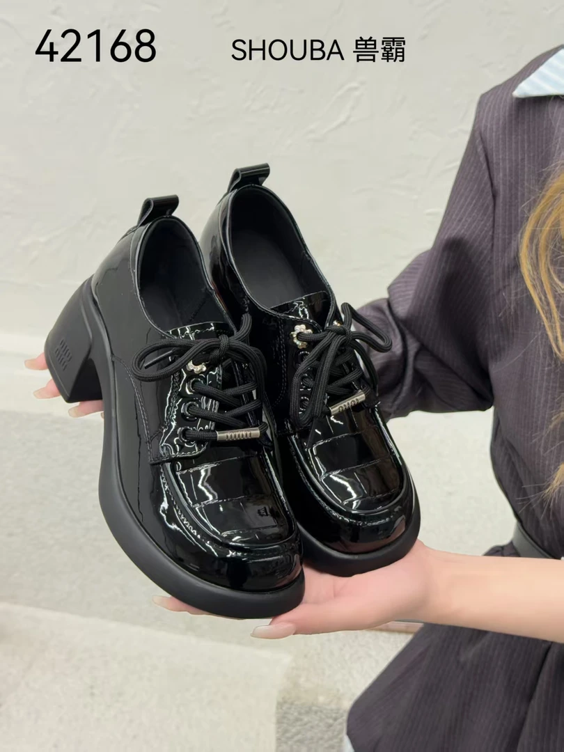 新款时尚洋气百搭系带乐福鞋42168