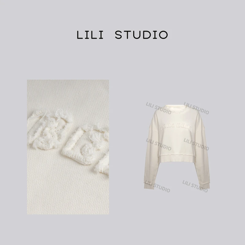 「贴布字母」不理理秋季新款女装圆领套头卫衣上衣女