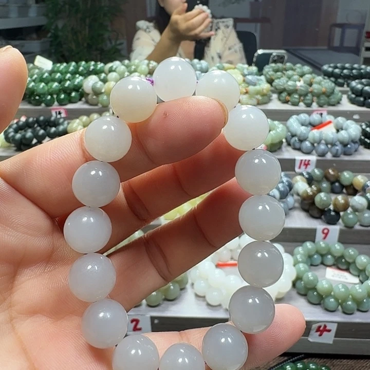 手链未镶嵌和田玉冰烟紫青海卡12