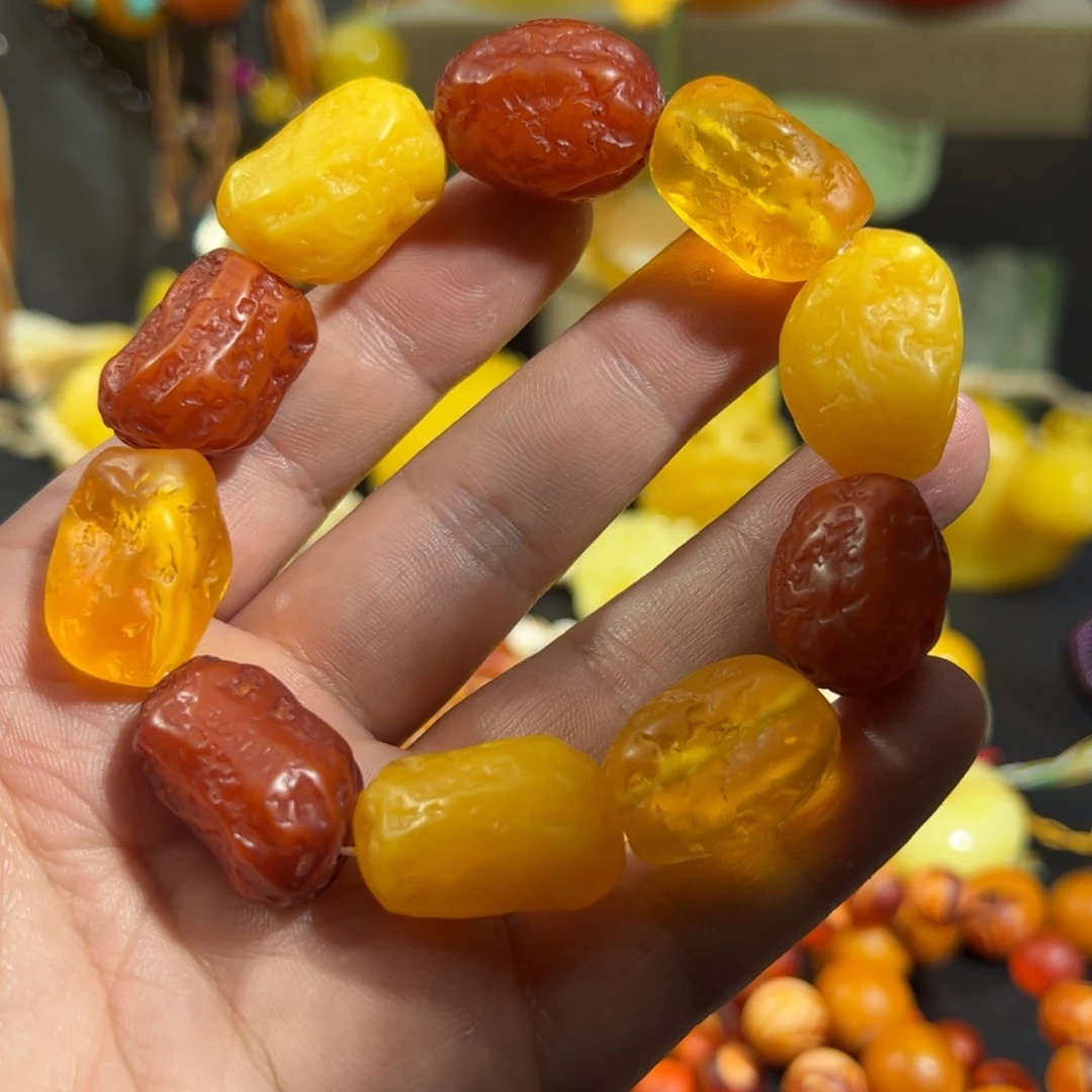 未镶嵌琥珀手链原皮手串