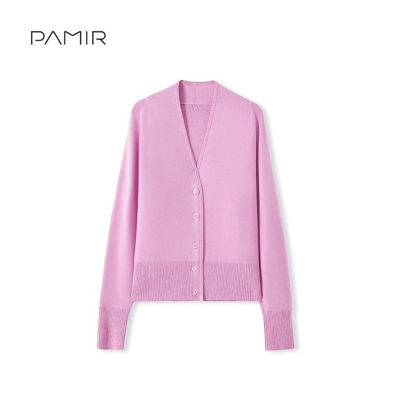 [叶可可]PAMIR秋冬女气质精纺羊毛纯色百搭休闲长袖针织衫PZ279