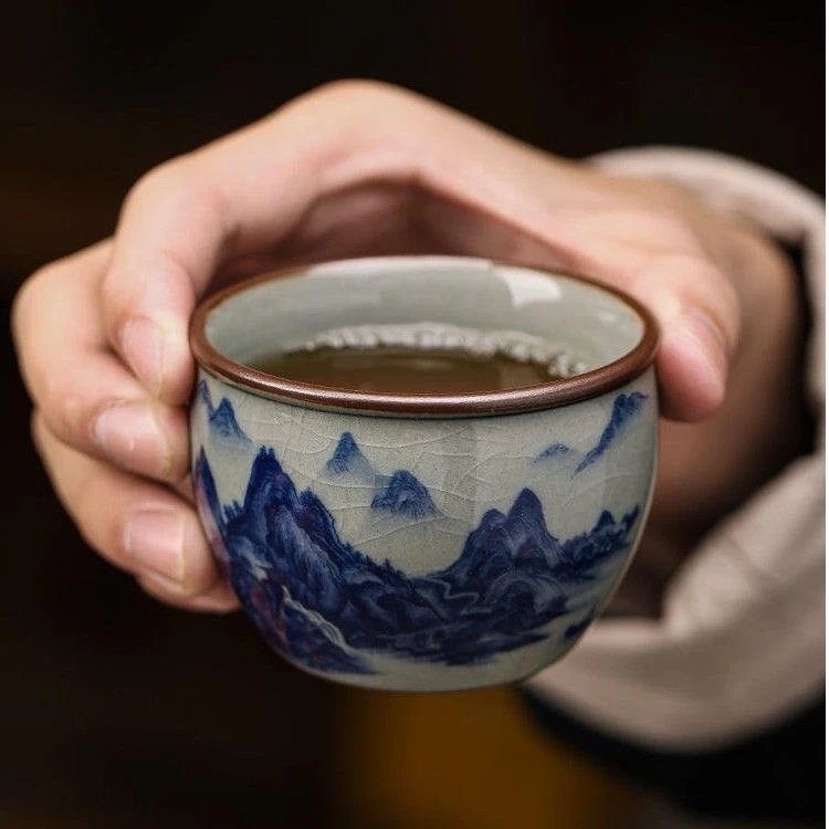 景德镇焱匠堂老陶泥千里江山主人杯
