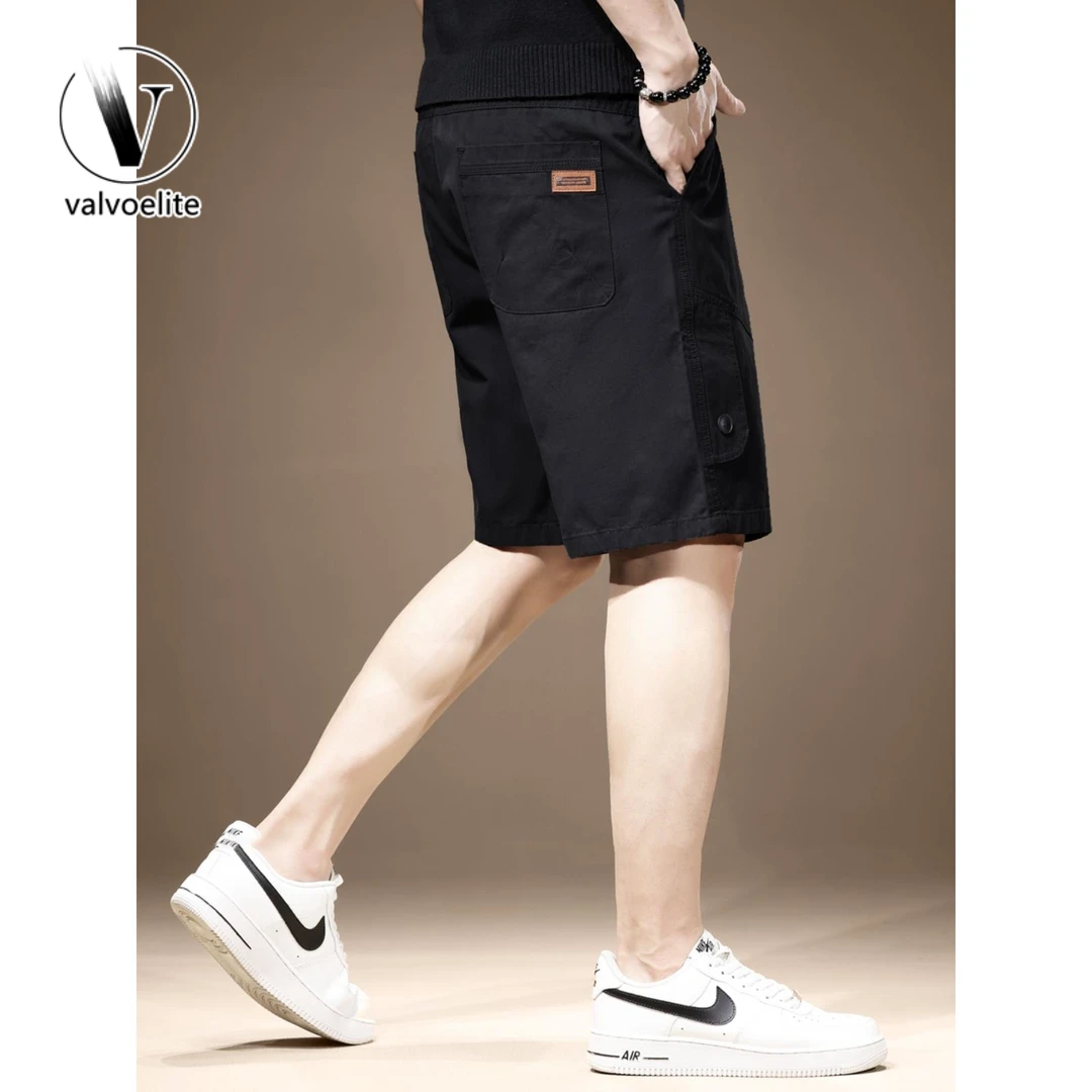 VALVOELITE夏季薄美式复古男工装短裤高端宽松直筒五分休闲中裤子