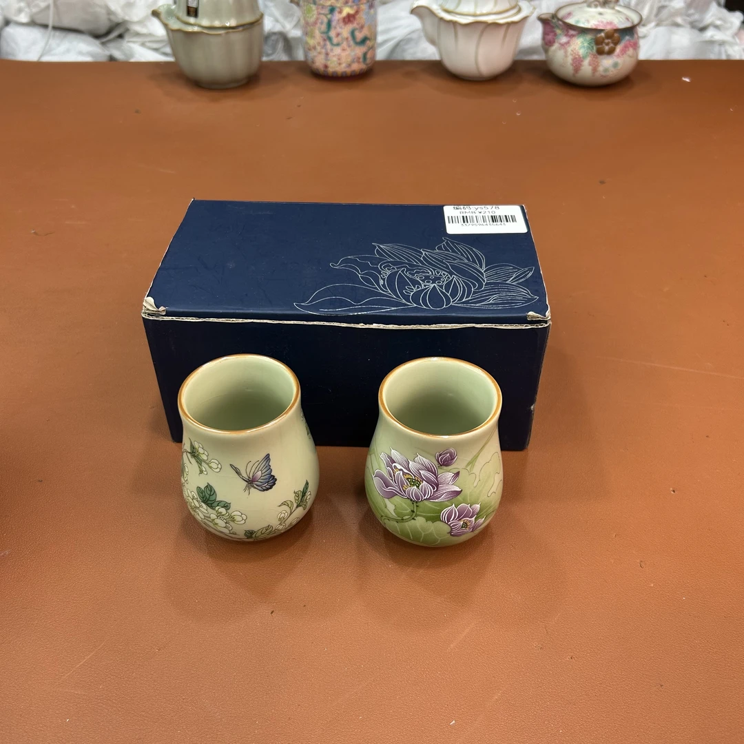 ys578-汝窑荷花对杯