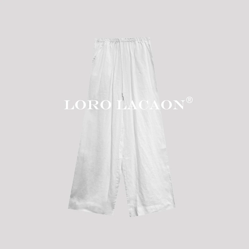 以赛亚 胶片日记 XR100纯亚麻垂坠空气感凉凉阔腿裤女夏轻薄88205