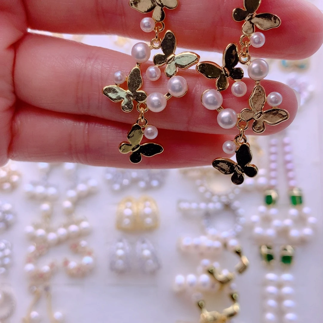 合金耳饰淡水珍珠