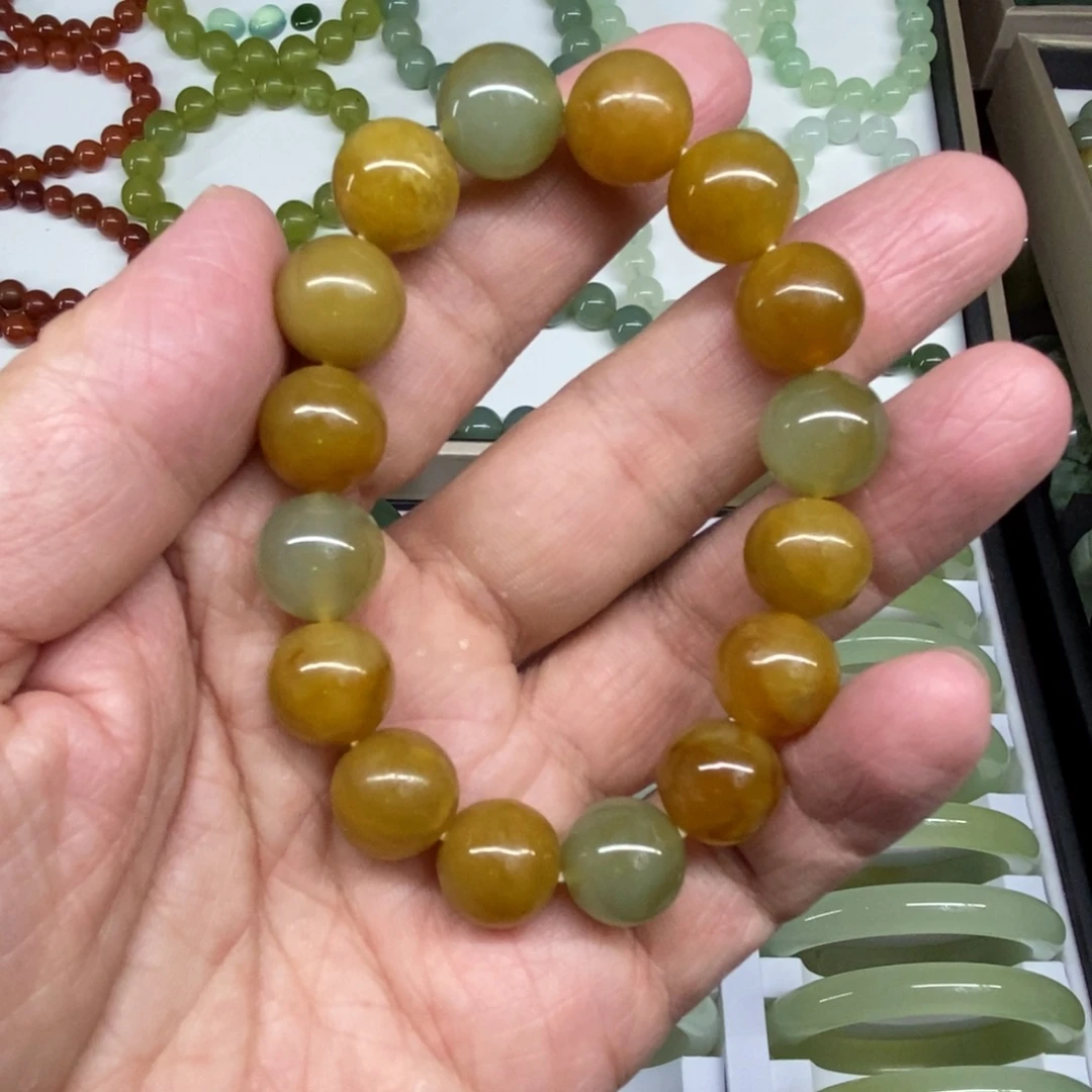 蛇纹石玉未镶嵌手链12