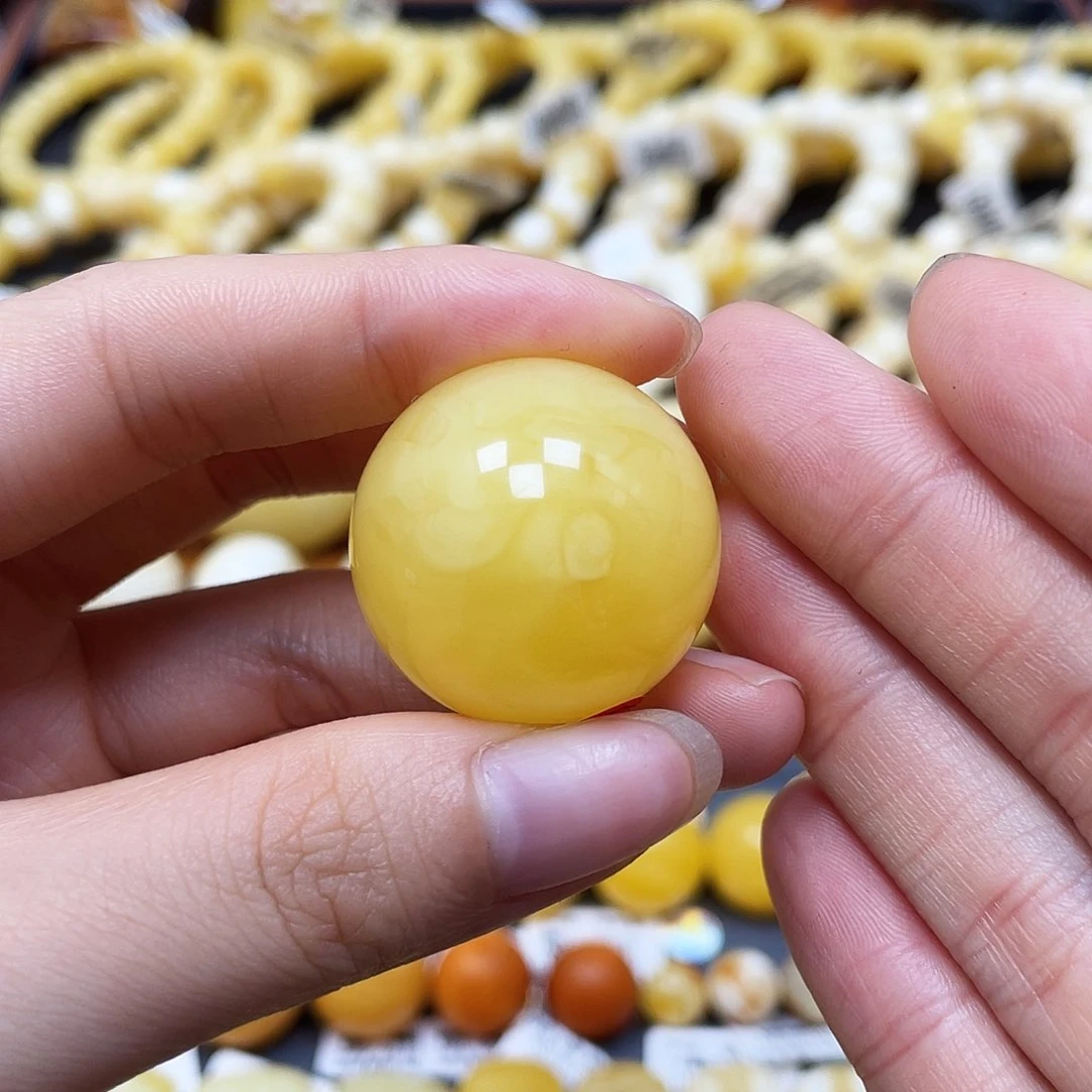 未镶嵌蜜蜡裸石圆珠26.8mm