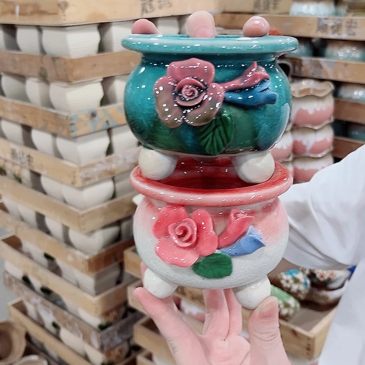 有孔.凑单10元陶瓷花盆发货！