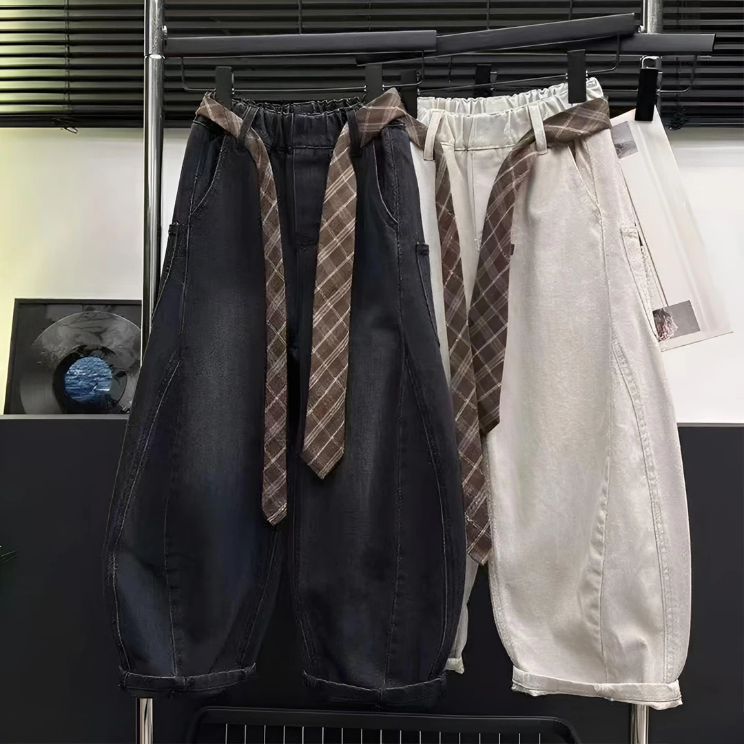 男童裤子2025新款秋季儿童男孩弯刀裤秋装阔腿裤休闲裤