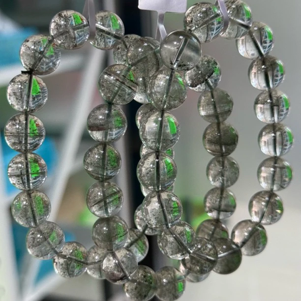 【书记甄选】天然绿幽灵单圈手链 多样性发一件 约12mm 1731BB