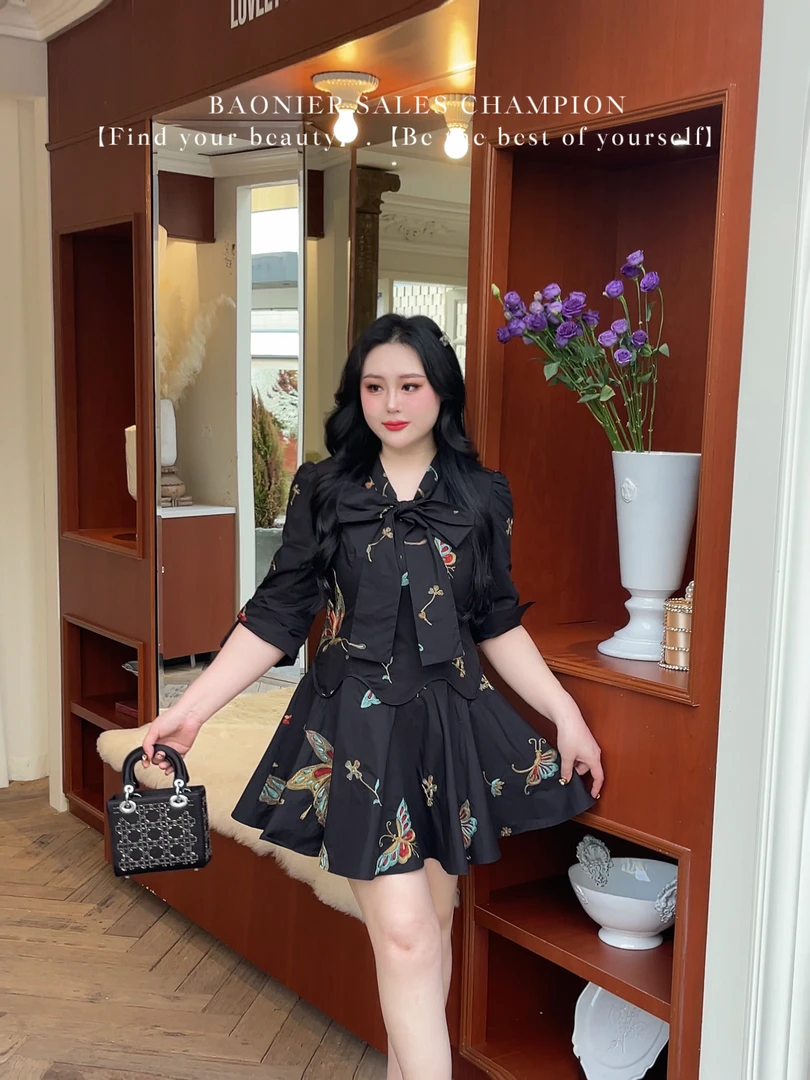 BAONI 2025夏季新款胖mm微胖显瘦连衣裙#U25C3666