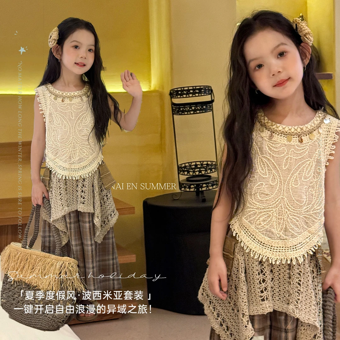 【乃恩】夏季新品童装韩版波西米亚女童休闲套装-71127