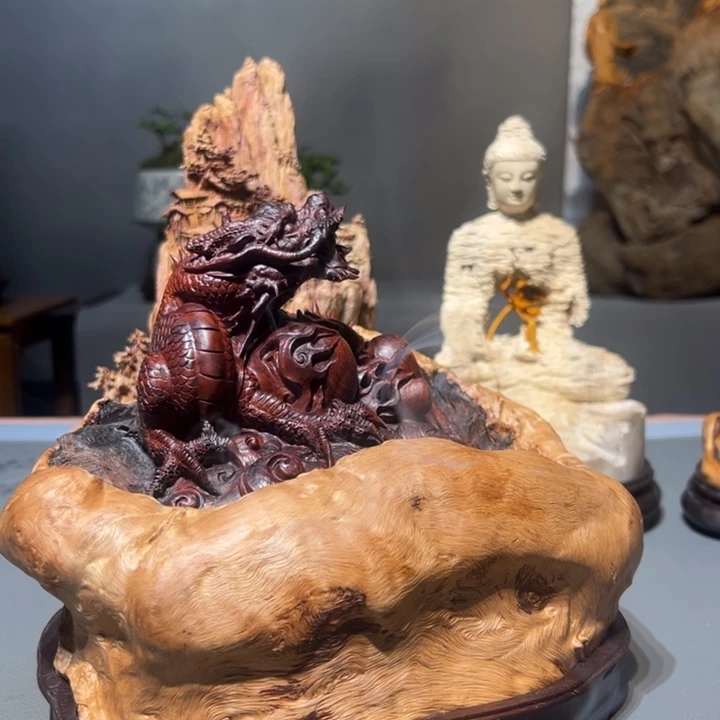福***龙荔枝木龙摆件作品