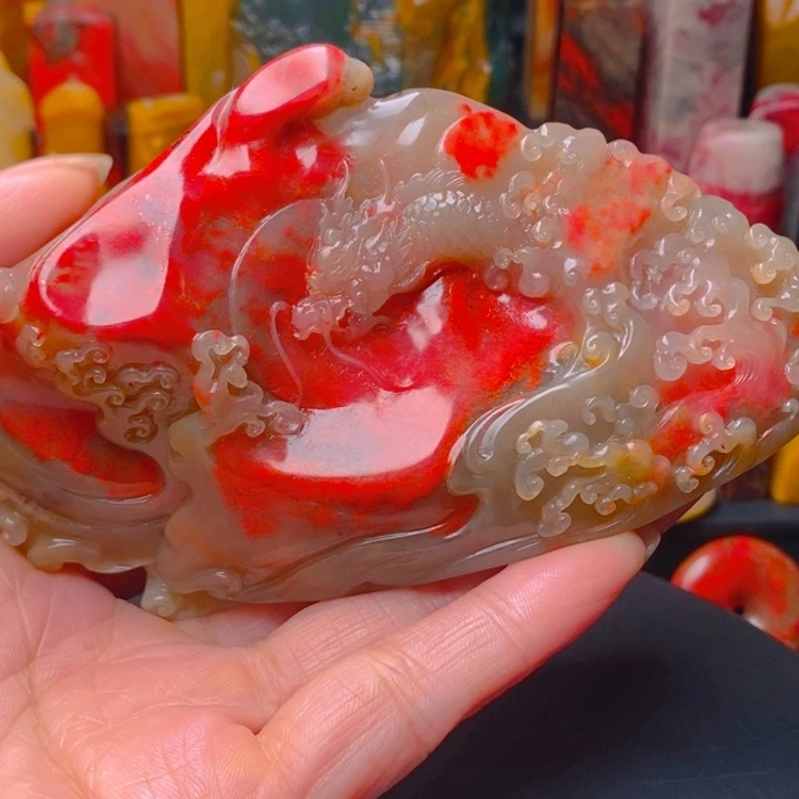 千***水鸡血石鸡血石摆件