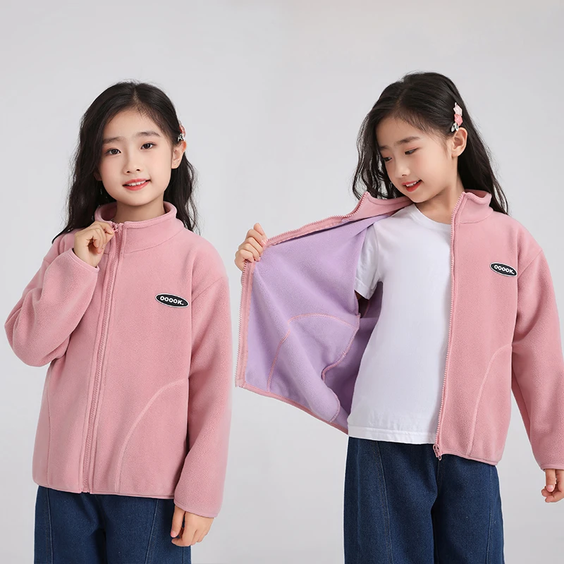 2025秋冬儿童休闲双面加绒中大童宝宝加厚保暖奥利绒外套