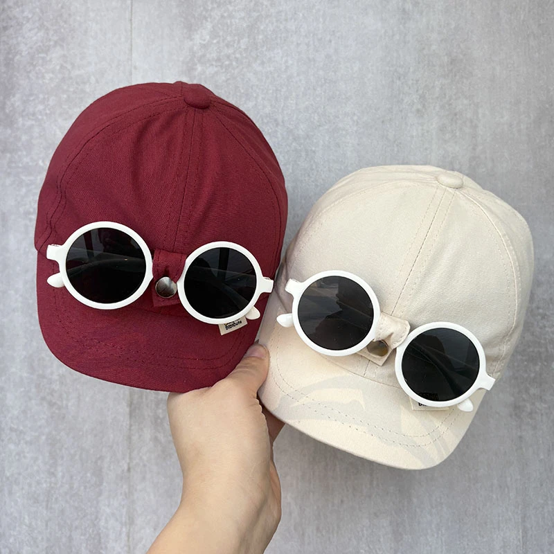 【可拆墨镜】儿童春秋夏季鸭舌帽宝宝短檐出游遮阳防晒男女童棒球帽