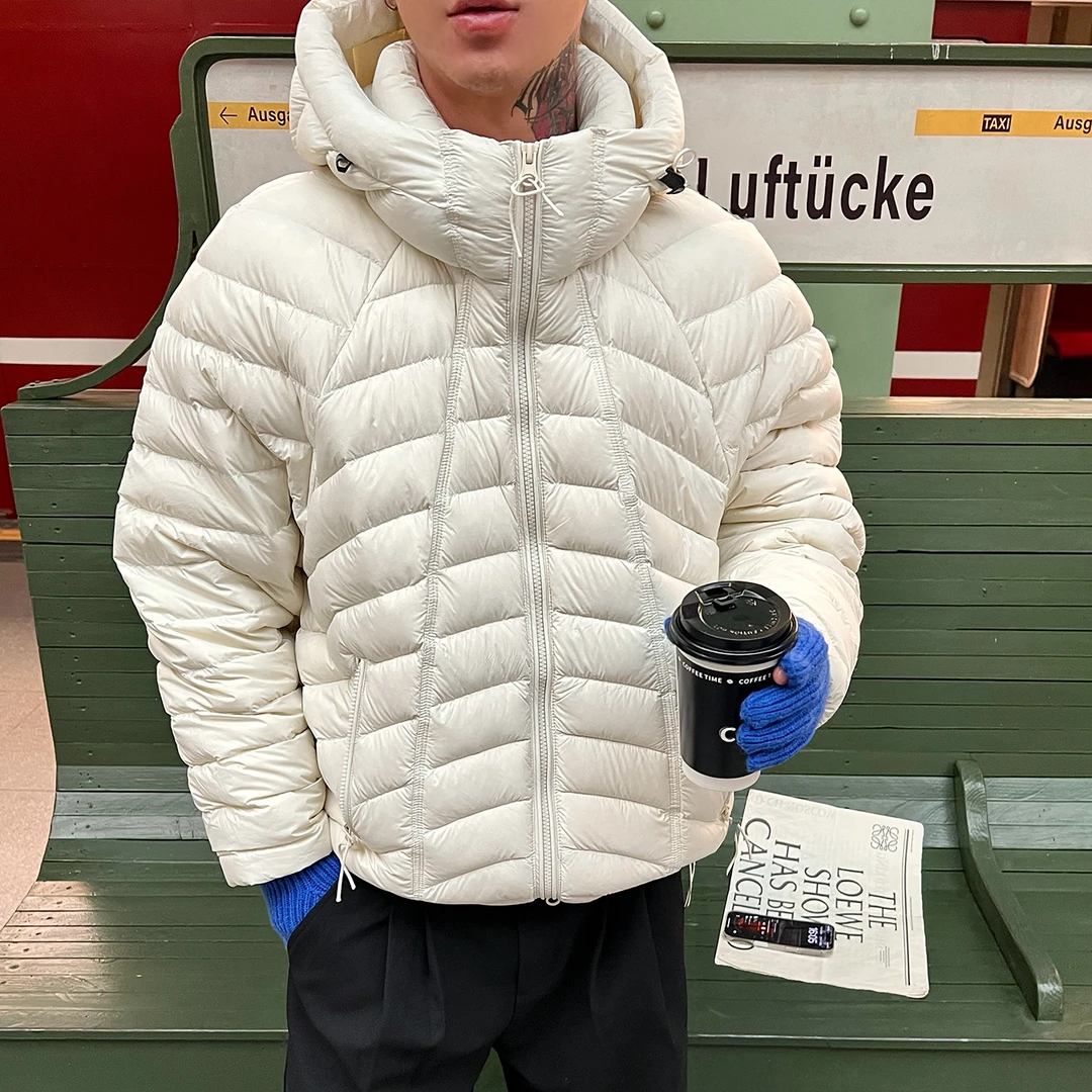 OXFREAK「户外轻量化 三拉链」90白鹅绒排骨羽绒服男连帽冬季外套