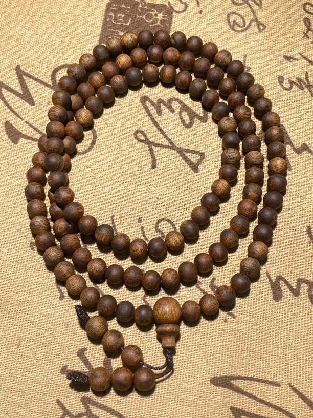 天然沉香男女士黑油格0.7*108珠多圈手串送香+香丝多样性发货