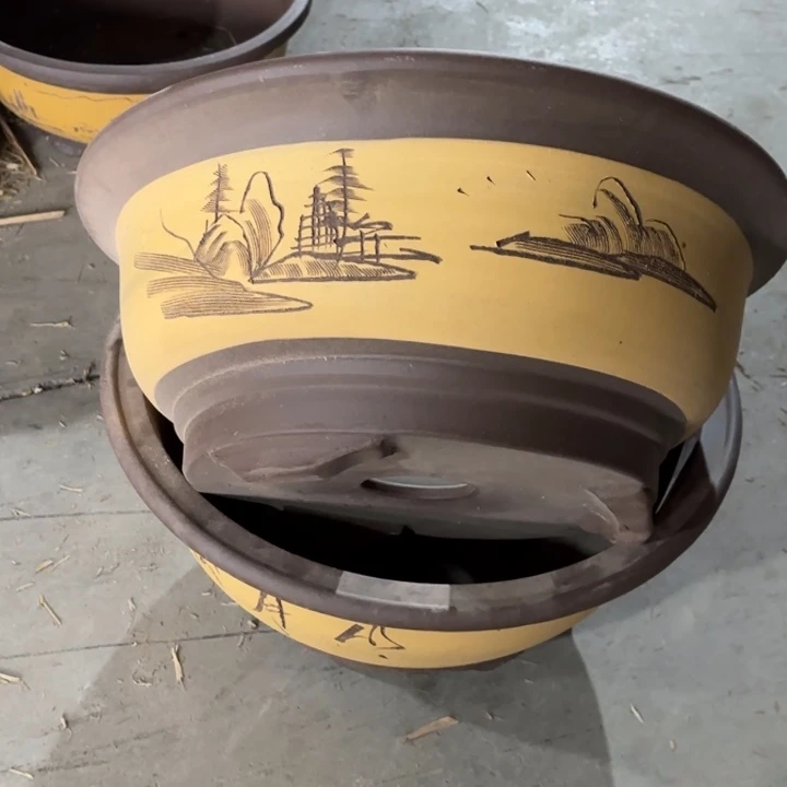 紫砂花盆      80-2。