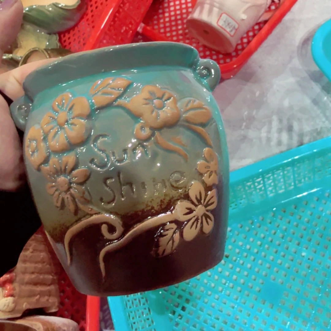 紫砂花盆粗陶的小