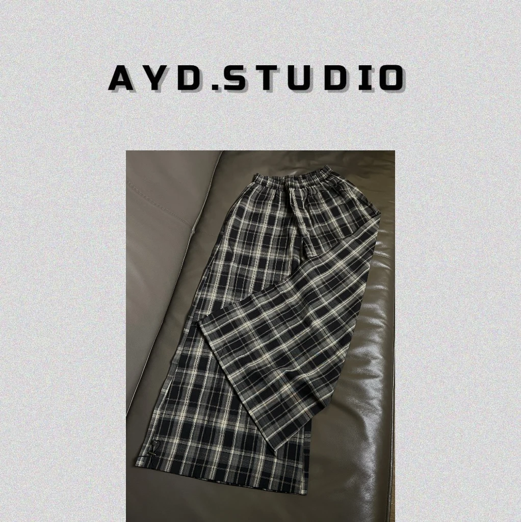 AYD.STUDIO阔腿方格裤#81075