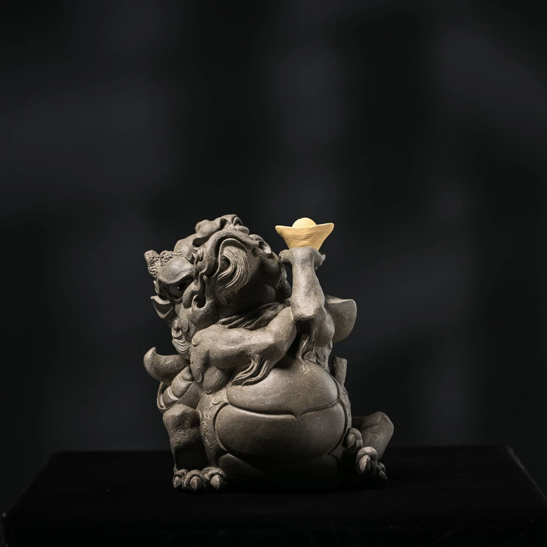 柏年溯艺【龙华富贵】小月亮原创设计十二生肖茶宠龙紫砂青段