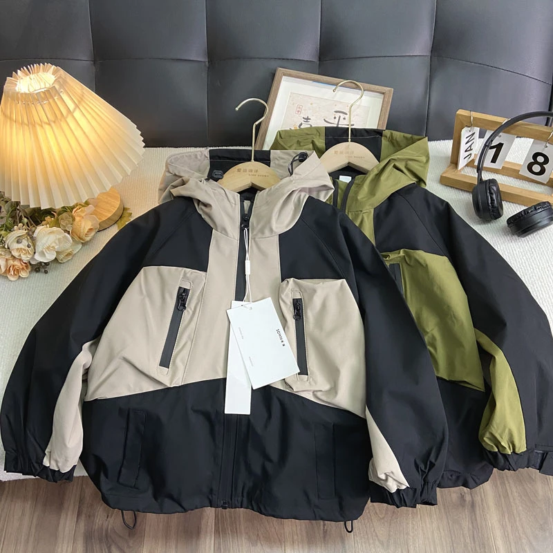 佑妈家童装 男童春秋款外套 儿童上衣中大童拼接潮款防风衣