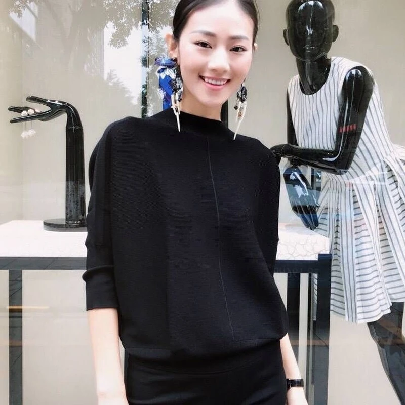 【商场同款】2025新款女装百搭显瘦宽松蝙蝠袖针织T恤衫5399008