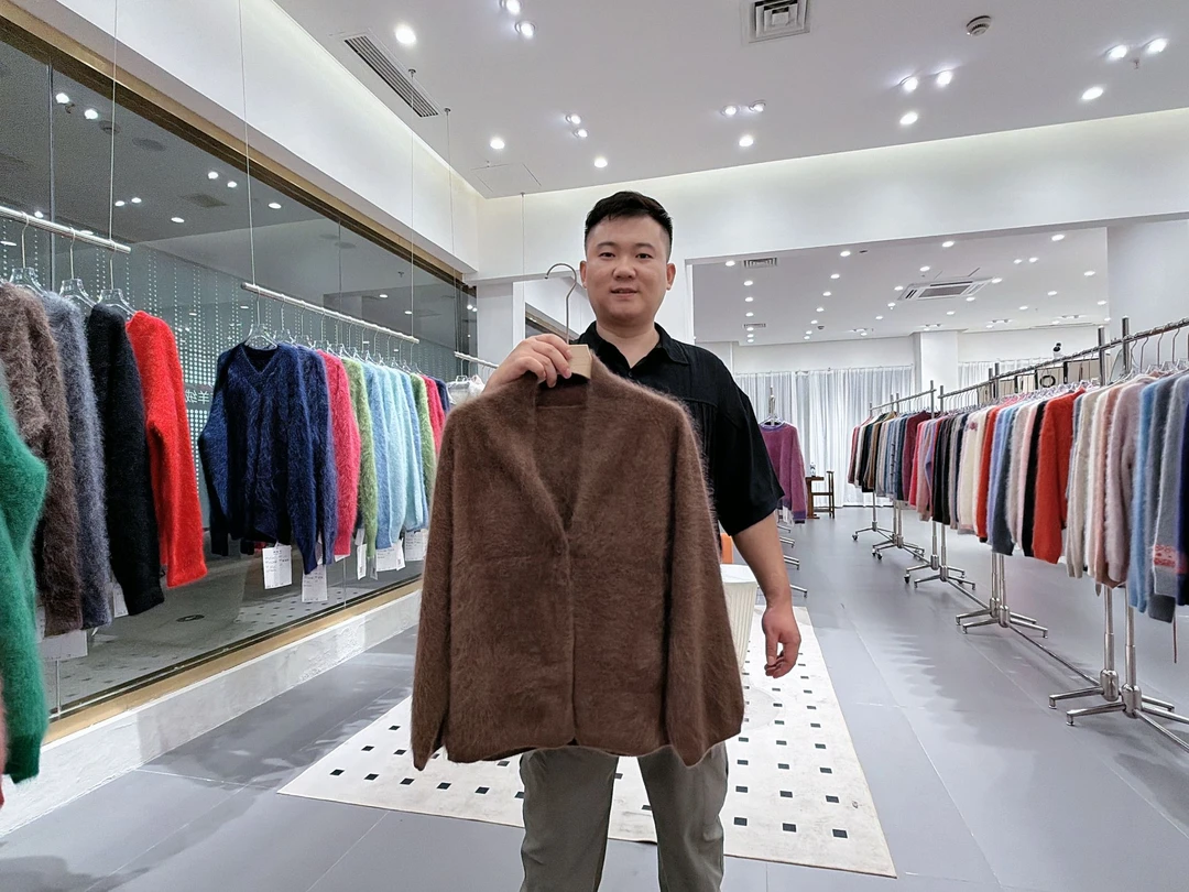 【表弟工厂】100山羊绒拉绒老钱风时尚休闲女款百搭纯色羊绒开衫