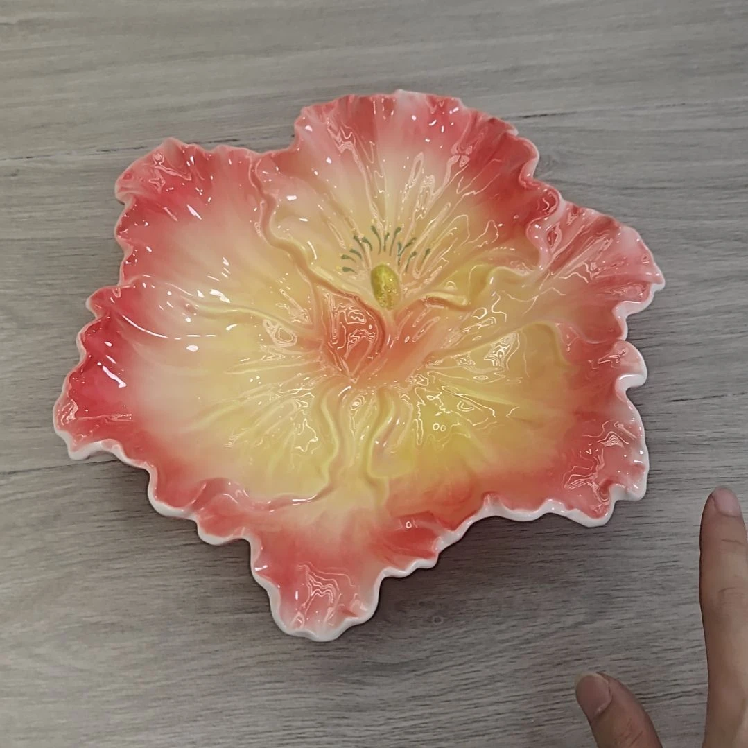 微瑕陶瓷餐具釉下彩12寸果盘